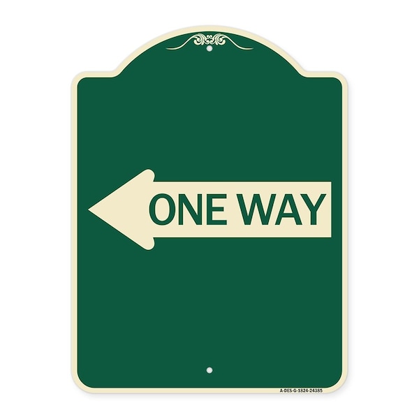 Signmission One Way With Left Arrow Heavy-Gauge Aluminum Architectural Sign, 24" x 18", G-1824-24385 A-DES-G-1824-24385 - main